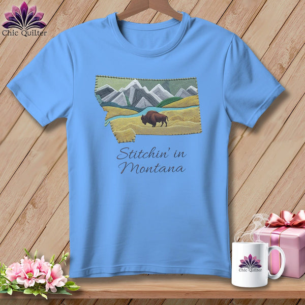 MyDesigns Physical Item S / Carolina Blue Stitchin' in Montana ~ Relaxed Fit Tee
