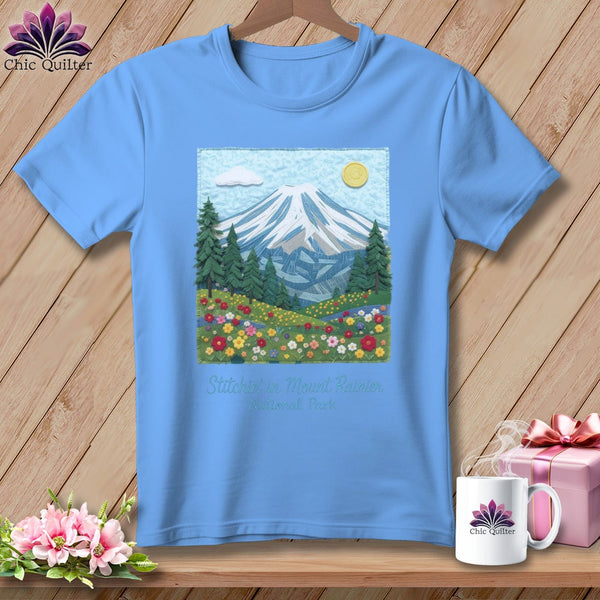 MyDesigns Physical Item S / Carolina Blue Stitchin' in Mount Rainier National Park ~ Relaxed Fit Tee
