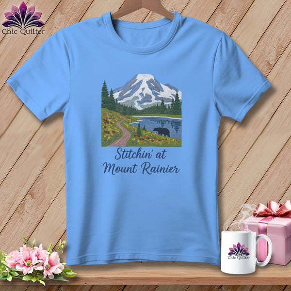 MyDesigns Physical Item S / Carolina Blue Stitchin' in Mount Rainier ~ Relaxed Fit Tee