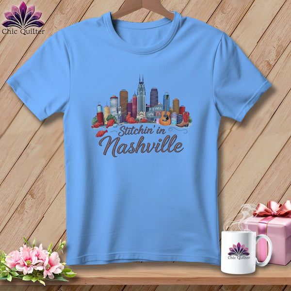 MyDesigns Physical Item S / Carolina Blue Stitchin' in Nashville ~ Relaxed Fit Tee