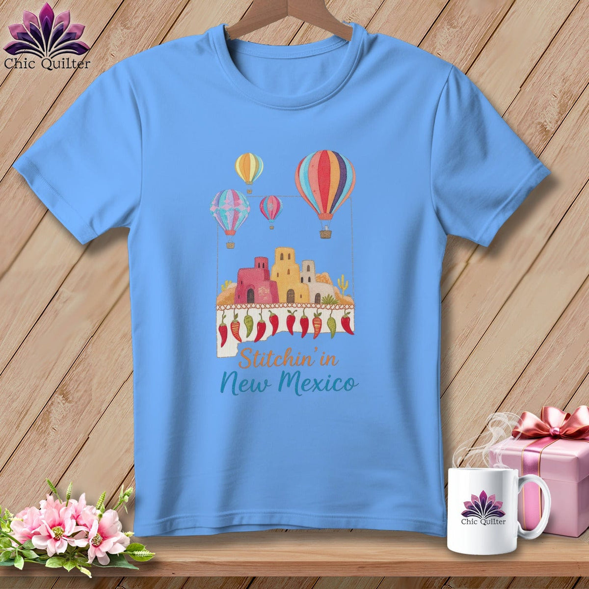 MyDesigns Physical Item S / Carolina Blue Stitchin' in New Mexico ~ Relaxed Fit Tee