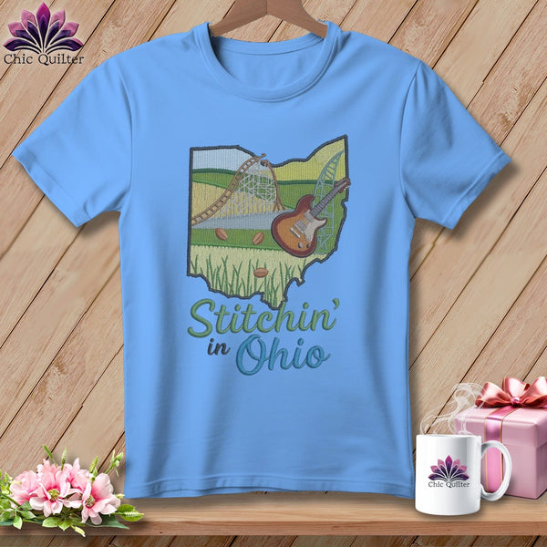 MyDesigns Physical Item S / Carolina Blue Stitchin' in Ohio ~ Relaxed Fit Tee