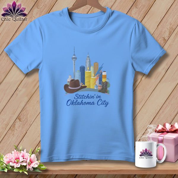 MyDesigns Physical Item S / Carolina Blue Stitchin' in Oklahoma City ~ Relaxed Fit Tee