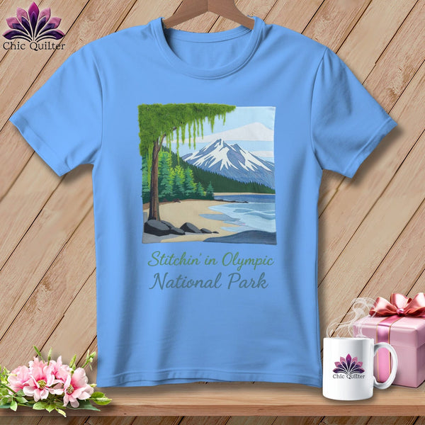 MyDesigns Physical Item S / Carolina Blue Stitchin' in Olympic National Park ~ Relaxed Fit Tee