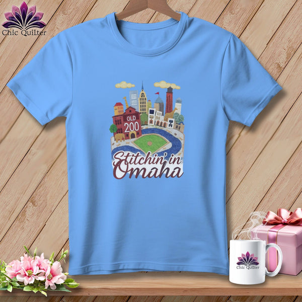 MyDesigns Physical Item S / Carolina Blue Stitchin' in Omaha ~ Relaxed Fit Tee