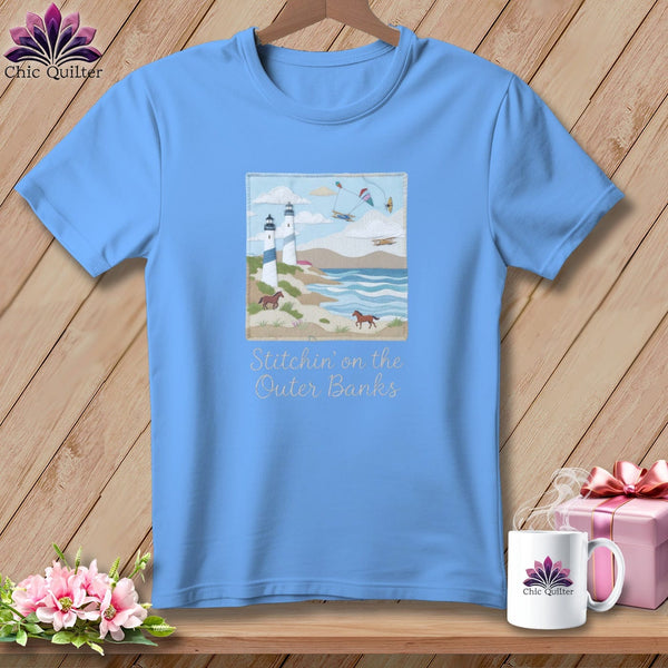 MyDesigns Physical Item S / Carolina Blue Stitchin' in Outer Banks ~ Relaxed Fit Tee