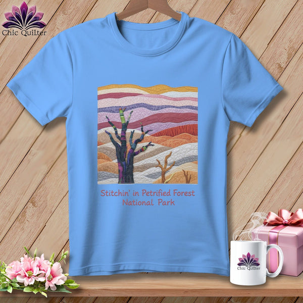 MyDesigns Physical Item S / Carolina Blue Stitchin' in Petrified Forest National Park ~ Relaxed Fit Tee