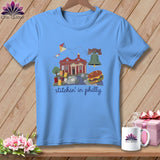 MyDesigns Physical Item S / Carolina Blue Stitchin' in Philadelphia ~ Relaxed Fit Tee