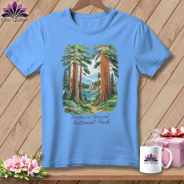 MyDesigns Physical Item S / Carolina Blue Stitchin' in Redwood National Park ~ Relaxed Fit Tee