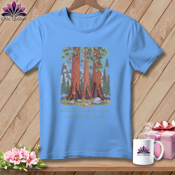 MyDesigns Physical Item S / Carolina Blue Stitchin' in Sequoia National Park ~ Relaxed Fit Tee