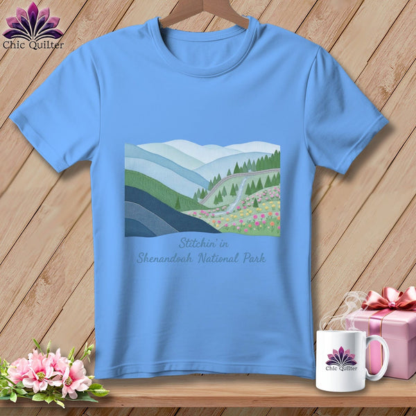 MyDesigns Physical Item S / Carolina Blue Stitchin' in Shenandoah National Park ~ Relaxed Fit Tee