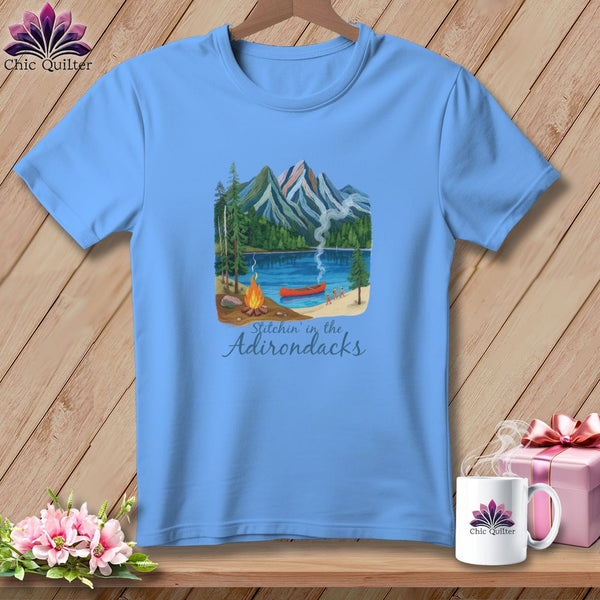 MyDesigns Physical Item S / Carolina Blue Stitchin' in the Adirondacks ~ Relaxed Fit Tee