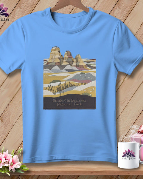 MyDesigns Physical Item S / Carolina Blue Stitchin' in the Badlands NP ~ Relaxed Fit Tee