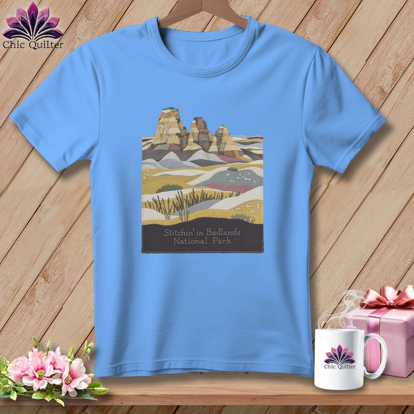 MyDesigns Physical Item S / Carolina Blue Stitchin' in the Badlands NP ~ Relaxed Fit Tee