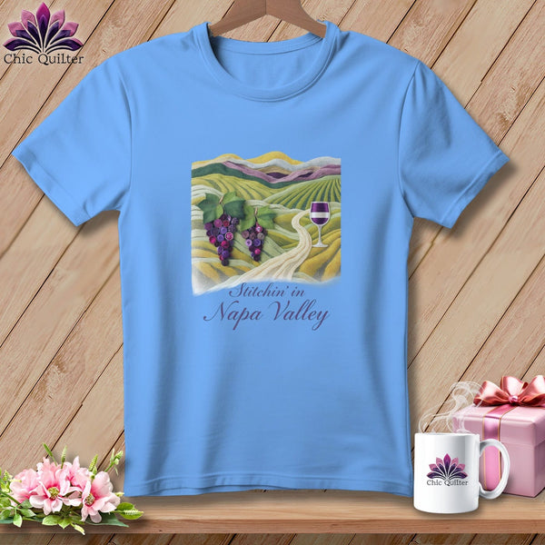 MyDesigns Physical Item S / Carolina Blue Stitchin' in the Napa Valley ~ Relaxed Fit Tee