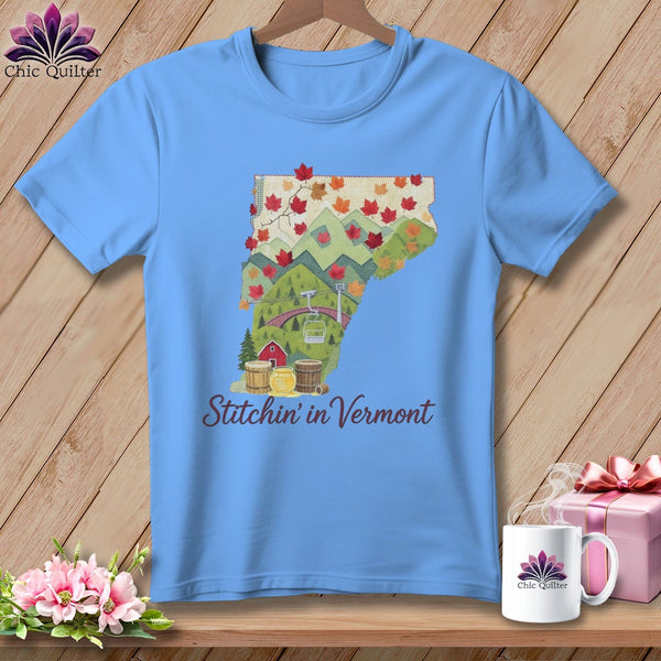 MyDesigns Physical Item S / Carolina Blue Stitchin' in Vermont ~ Relaxed Fit Tee