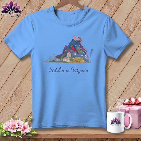 MyDesigns Physical Item S / Carolina Blue Stitchin' in Virginia ~ Relaxed Fit Tee