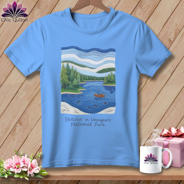 MyDesigns Physical Item S / Carolina Blue Stitchin' in Voyageurs National Park ~ Relaxed Fit Tee