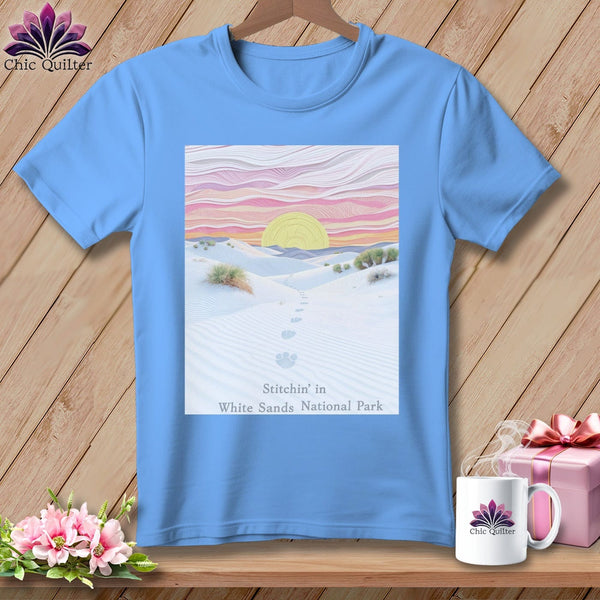 MyDesigns Physical Item S / Carolina Blue Stitchin' in White Sands National Park ~ Relaxed Fit Tee