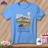 MyDesigns Physical Item S / Carolina Blue Stitchin' in Wyoming ~ Relaxed Fit Tee