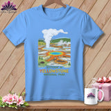 MyDesigns Physical Item S / Carolina Blue Stitchin' in Yellowstone National Park ~ Relaxed Fit Tee