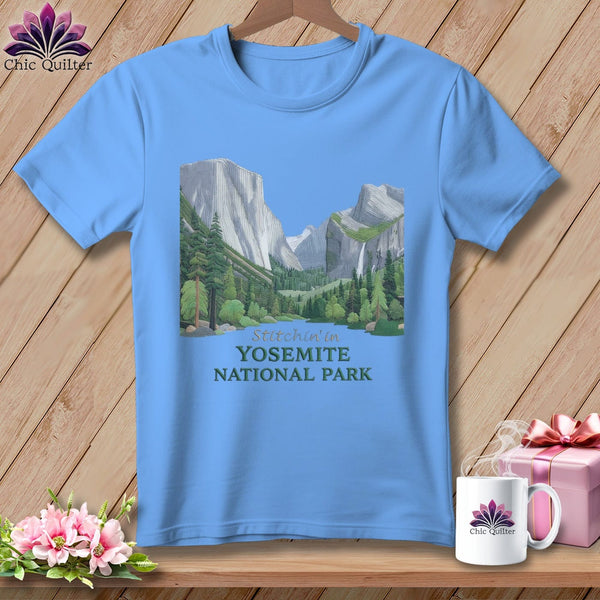 MyDesigns Physical Item S / Carolina Blue Stitchin' in Yosemite National Park ~ Relaxed Fit Tee
