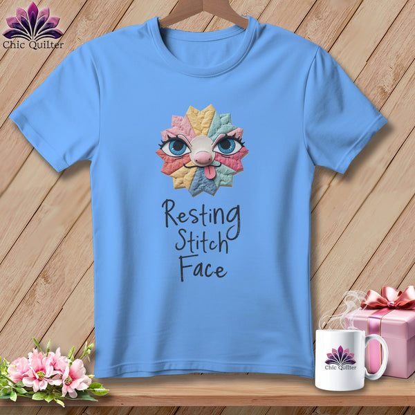 MyDesigns Physical Item S / Carolina Blue Tongue - Resting Stitch Face ~ Relaxed Fit Tee