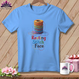 MyDesigns Physical Item S / Carolina Blue Twisted - Resting Stitch Face ~ Relaxed Fit Tee