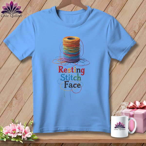 MyDesigns Physical Item S / Carolina Blue Twisted - Resting Stitch Face ~ Relaxed Fit Tee
