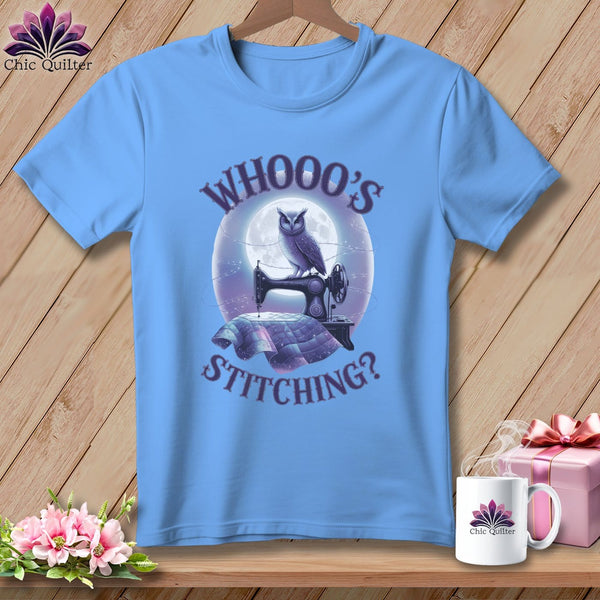 MyDesigns Physical Item S / Carolina Blue Whooos Stitching ~ Relaxed Fit Tee