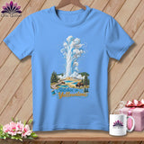 MyDesigns Physical Item S / Carolina Blue Yellowstone National Park ~ Old Faithful, Stitchin in ~ Relaxed Fit Tee