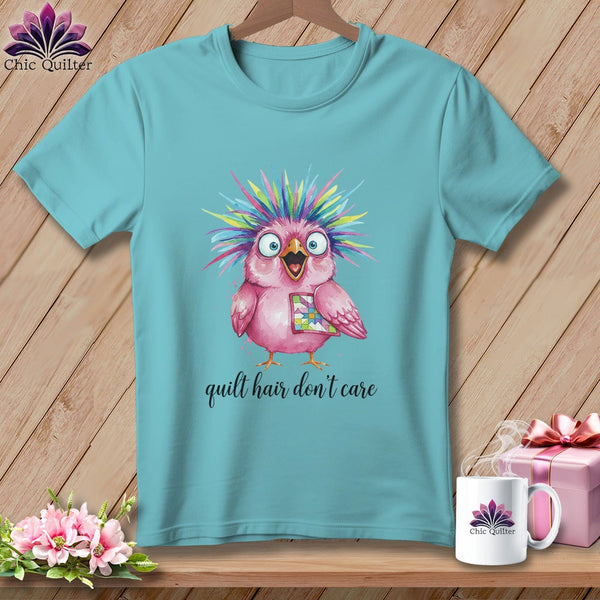 MyDesigns Physical Item S / Chalky Mint Quilt Hair Don’t Care ~ Peaches Plume ~ Premium Tee