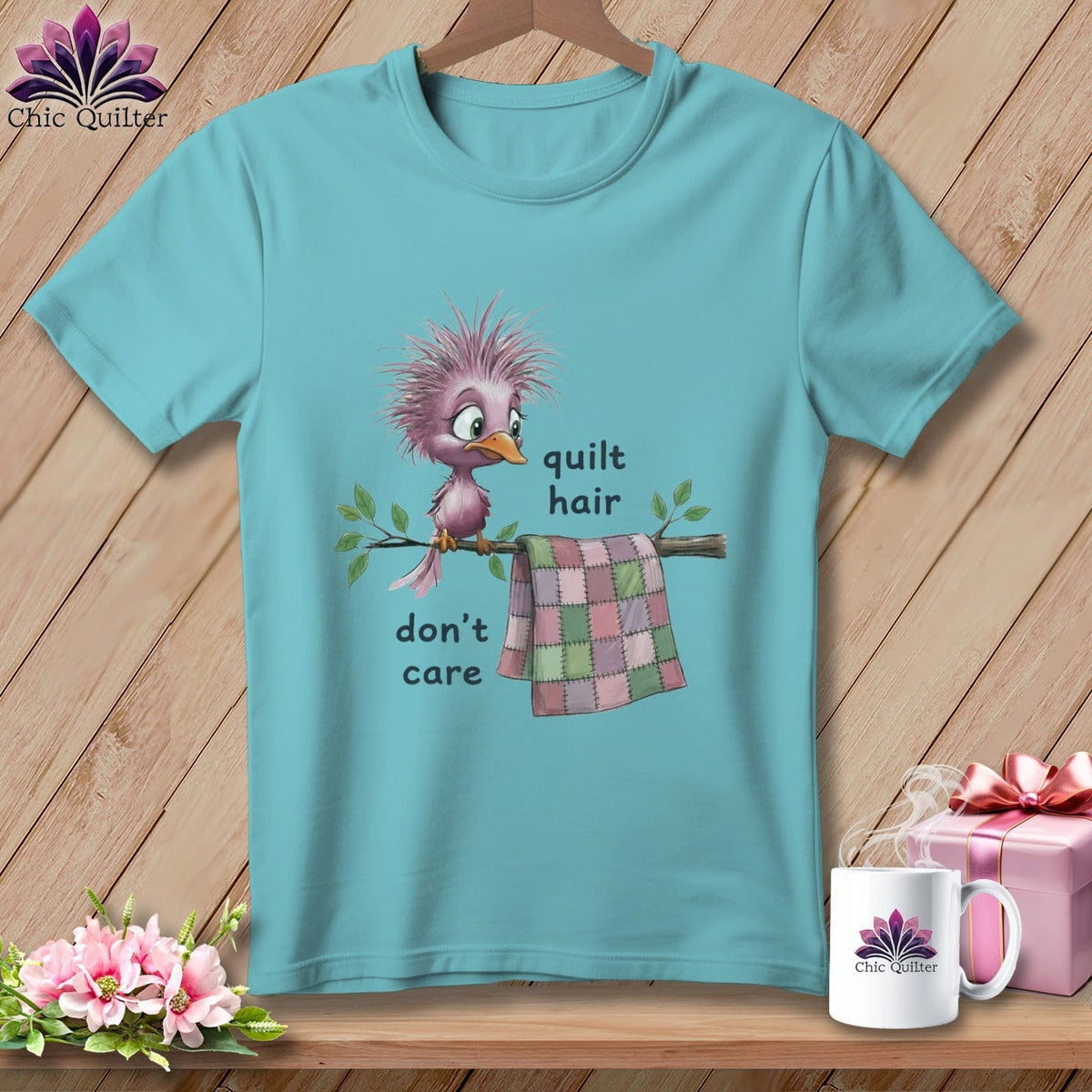 MyDesigns Physical Item S / Chalky Mint Quilt Hair Don’t Care ~ Pip Patchlet ~ Premium Tee