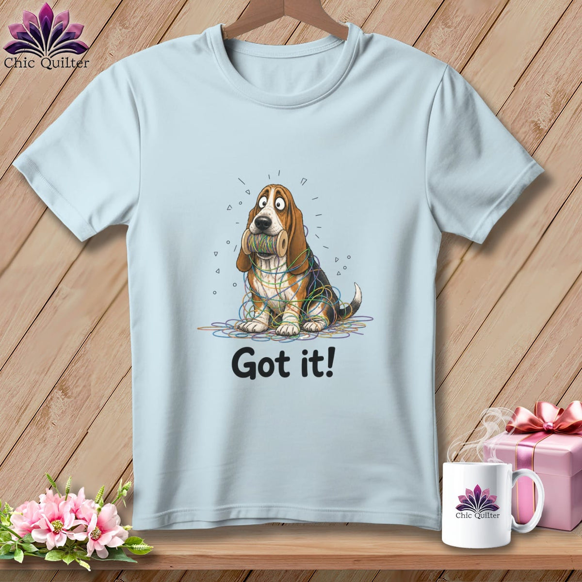 MyDesigns Physical Item S / Chambray Basset Hound Helper ~ Premium Tee