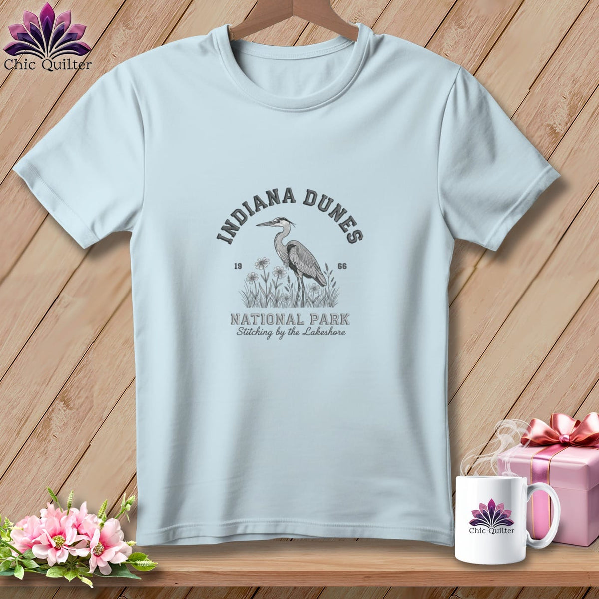 MyDesigns Physical Item S / Chambray Indiana Dunes National Park, Stitchin In Beauty ~ Premium Tee