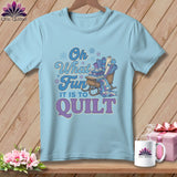 MyDesigns Physical Item S / Chambray Oh What Fun It Is to Quilt ~ Premium Tee