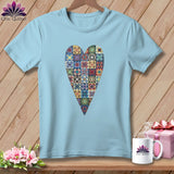 MyDesigns Physical Item S / Chambray Patchwork Heart ~ Premium Tee