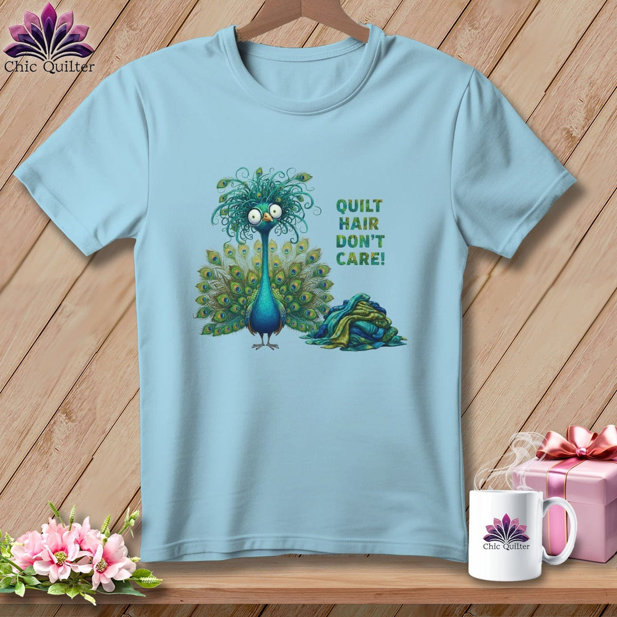MyDesigns Physical Item S / Chambray Quilt Hair Don’t Care ~ Lady Plumeadora ~ Premium Tee