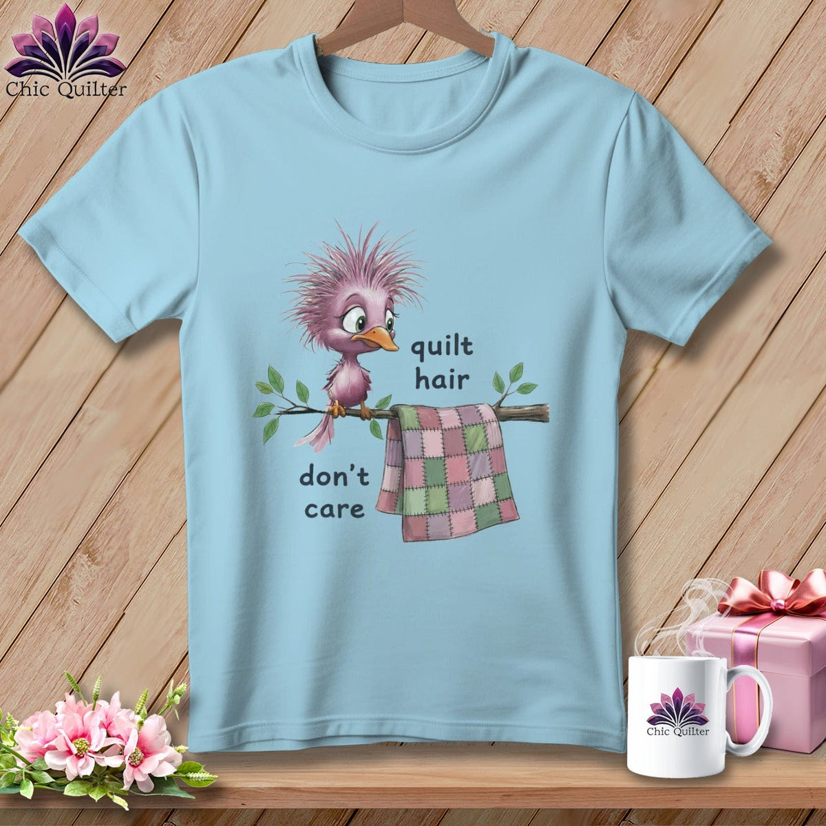 MyDesigns Physical Item S / Chambray Quilt Hair Don’t Care ~ Pip Patchlet ~ Premium Tee