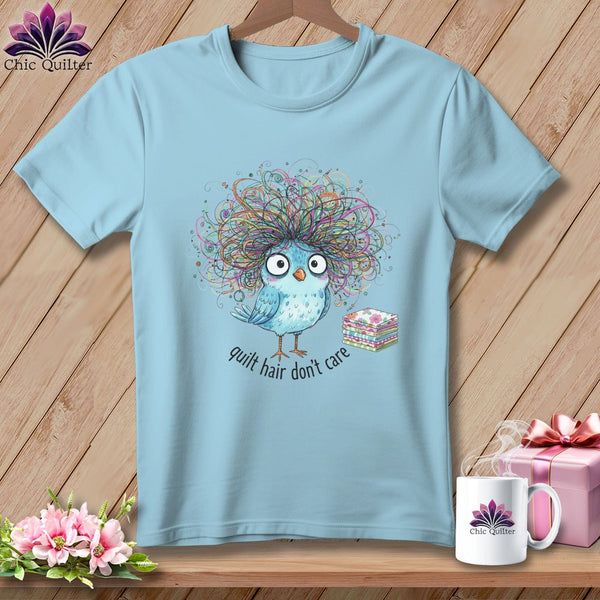 MyDesigns Physical Item S / Chambray Quilt Hair Don’t Care ~ Puffin Bea ~ Premium Tee