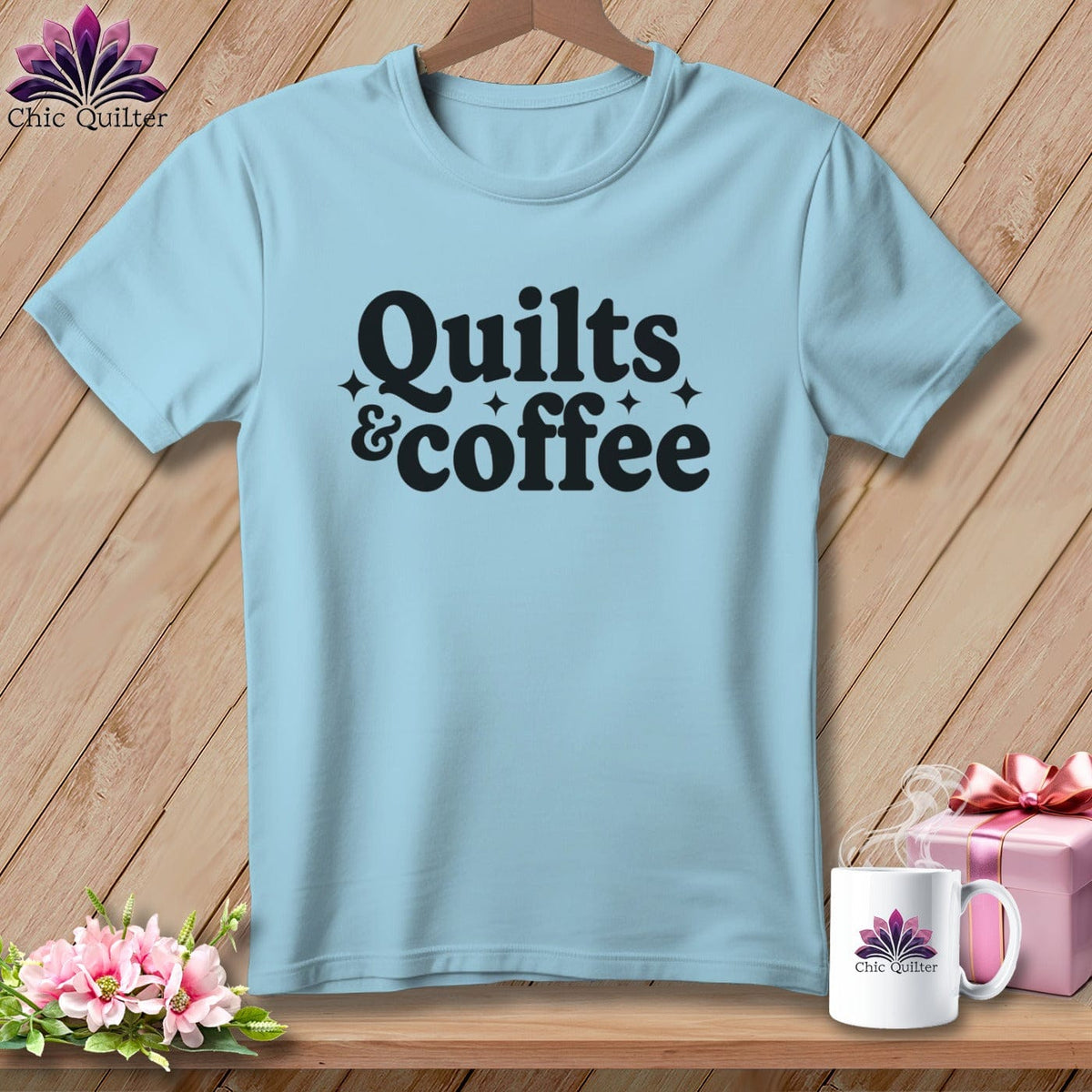 MyDesigns Physical Item S / Chambray Quilts & Coffee ~ Premium Tee