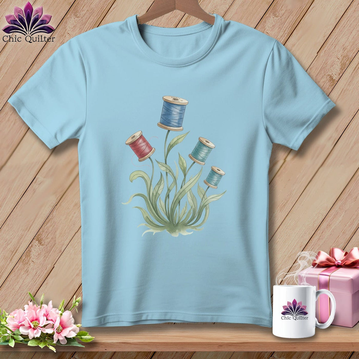 MyDesigns Physical Item S / Chambray Spool Blooms ~ Premium Tee