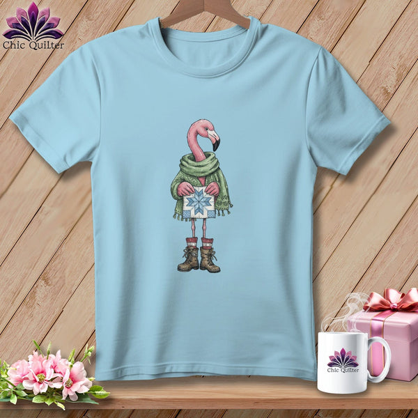 MyDesigns Physical Item S / Chambray The Starry ~ Eyed Flamingo Quilter ~ Premium Tee