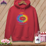 MyDesigns Physical Item S / Crimson Personalized Rainbow Quilt Spiral ~ Premium Hoodie