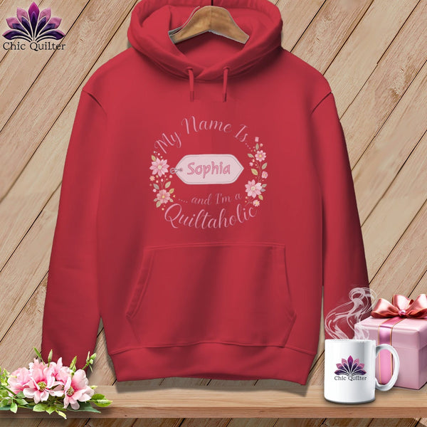 MyDesigns Physical Item S / Crimson Soft Vintage Personalized Name Tag ~ Premium Hoodie