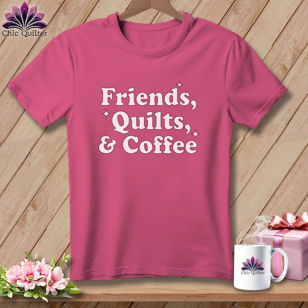 MyDesigns Physical Item S / Crunchberry Friends, Quilts & Coffee ~ Premium Tee