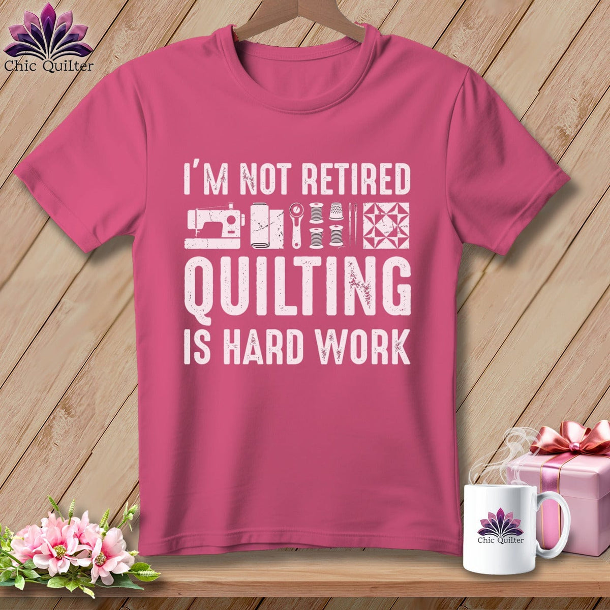 MyDesigns Physical Item S / Crunchberry I’m Not Retired ~ Quilting is Hard Work ~ Premium Tee