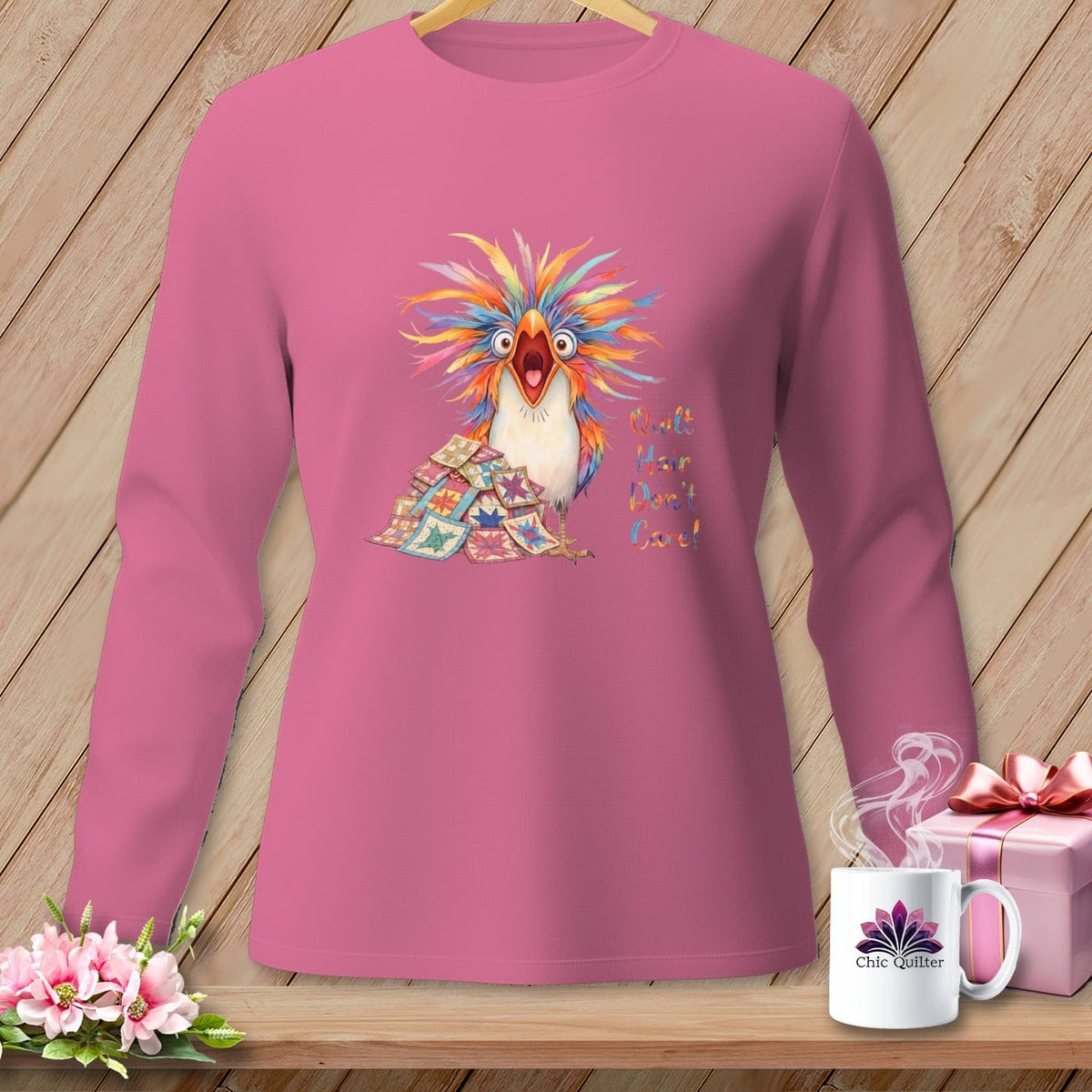 MyDesigns Physical Item S / Crunchberry Quilt Hair Don’t Care ~ Chaos Finch ~ Long Sleeve Tee