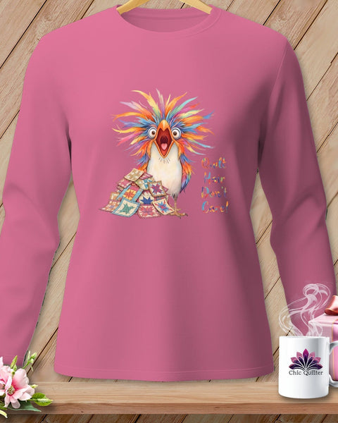 MyDesigns Physical Item S / Crunchberry Quilt Hair Don’t Care ~ Chaos Finch ~ Long Sleeve Tee