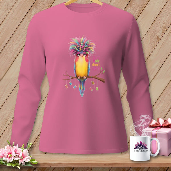 MyDesigns Physical Item S / Crunchberry Quilt Hair Don’t Care ~ Curlene Spoolworth ~ Long Sleeve Tee